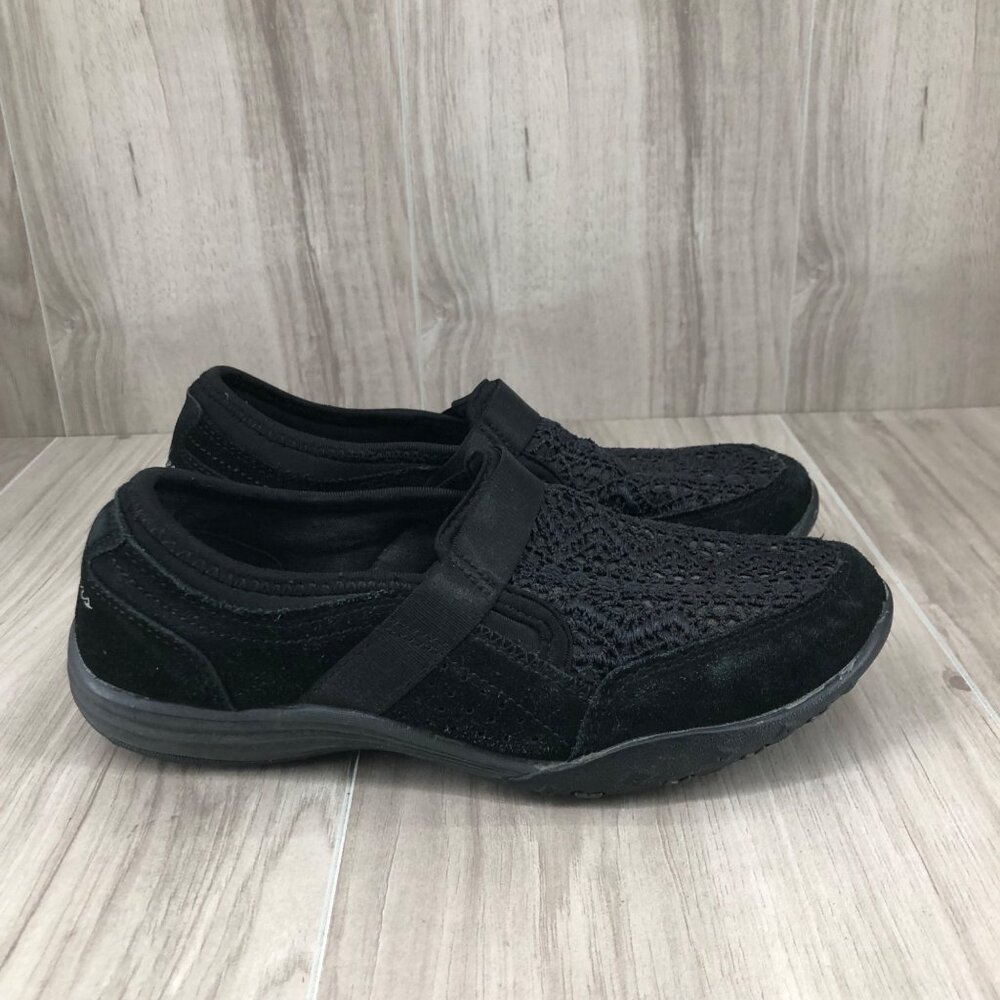 Skechers Shoes Womens 6.5 Black Suede Relax Fit Slip On Comfort Loafers